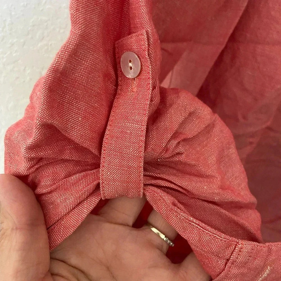 J. Jill NEW Gorgeous Linen Tab-Sleeve Tunic ~ Pink Clove ~ Sz Large - Picture 5 of 12